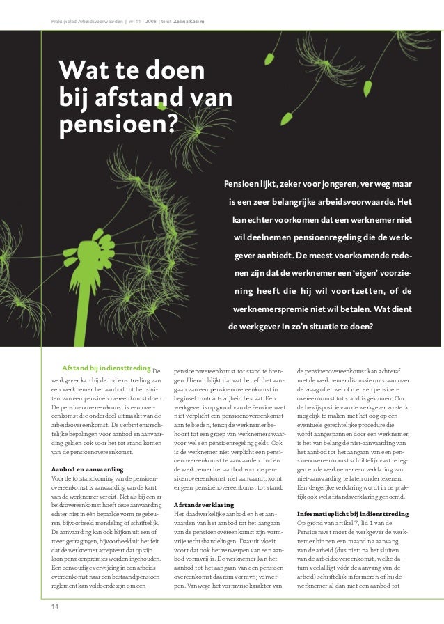 afstand pensioen afstand pensioen